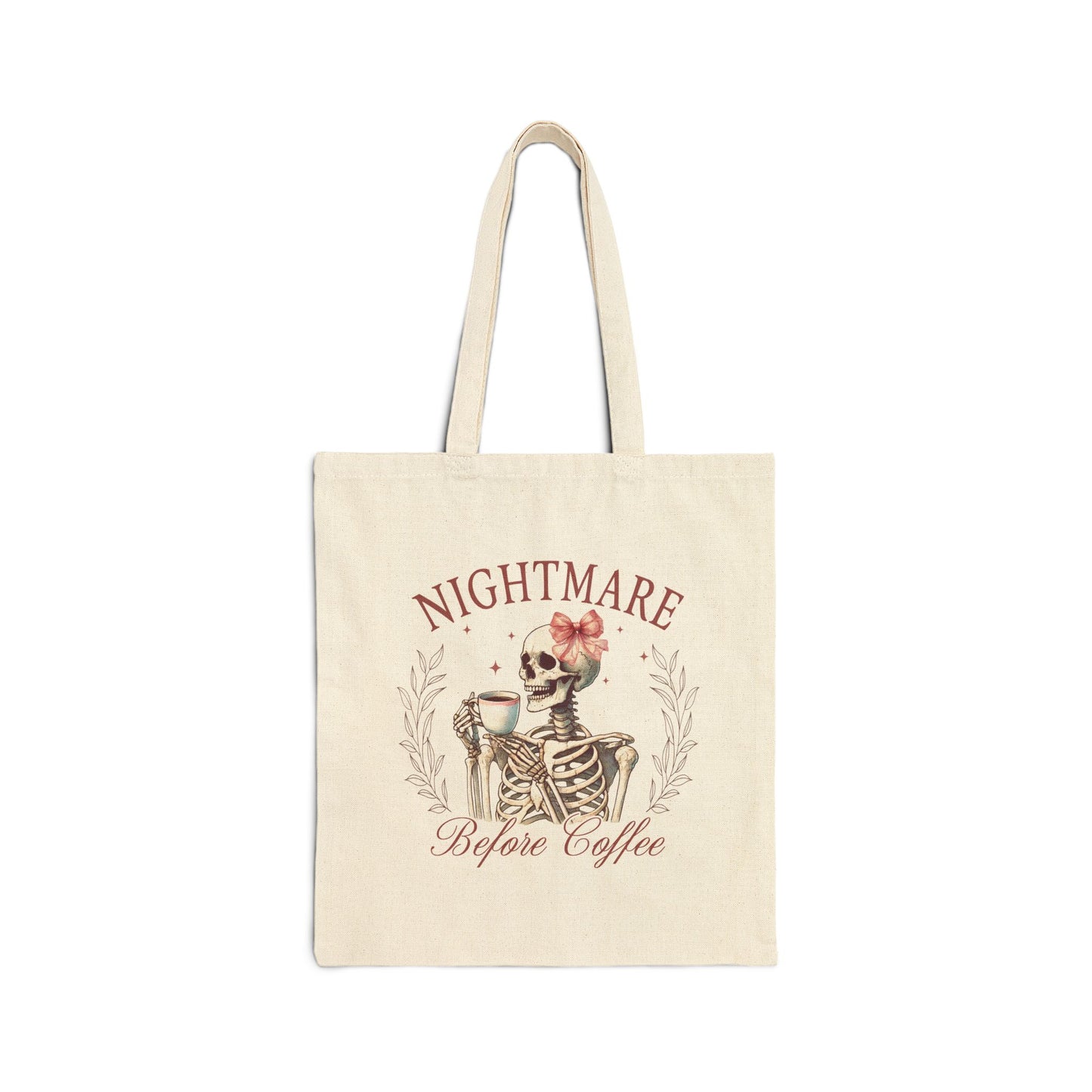 Nightmare Before Coffee Tote Bag – Halloween Skeleton Tote