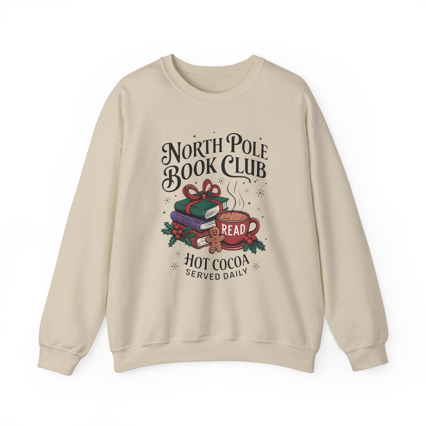 North Pole Book Club Gildan 1800 Sweatshirt – Christmas Book Lover Gift