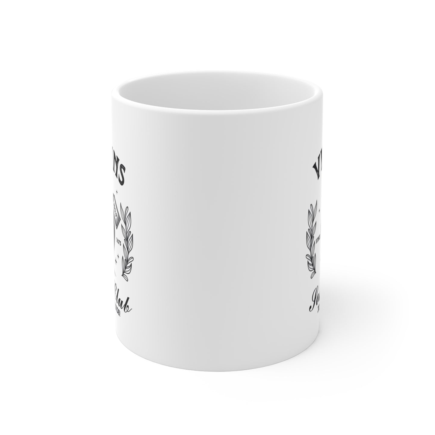 The Villains Social Club Ceramic Mug – 11oz White Halloween Mug with Dark Potion Design