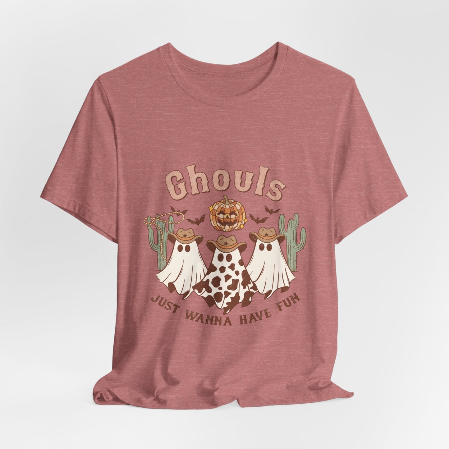 Ghouls Just Wanna Have Fun Western Halloween T-Shirt – Cute Cowboy Ghosts Tee