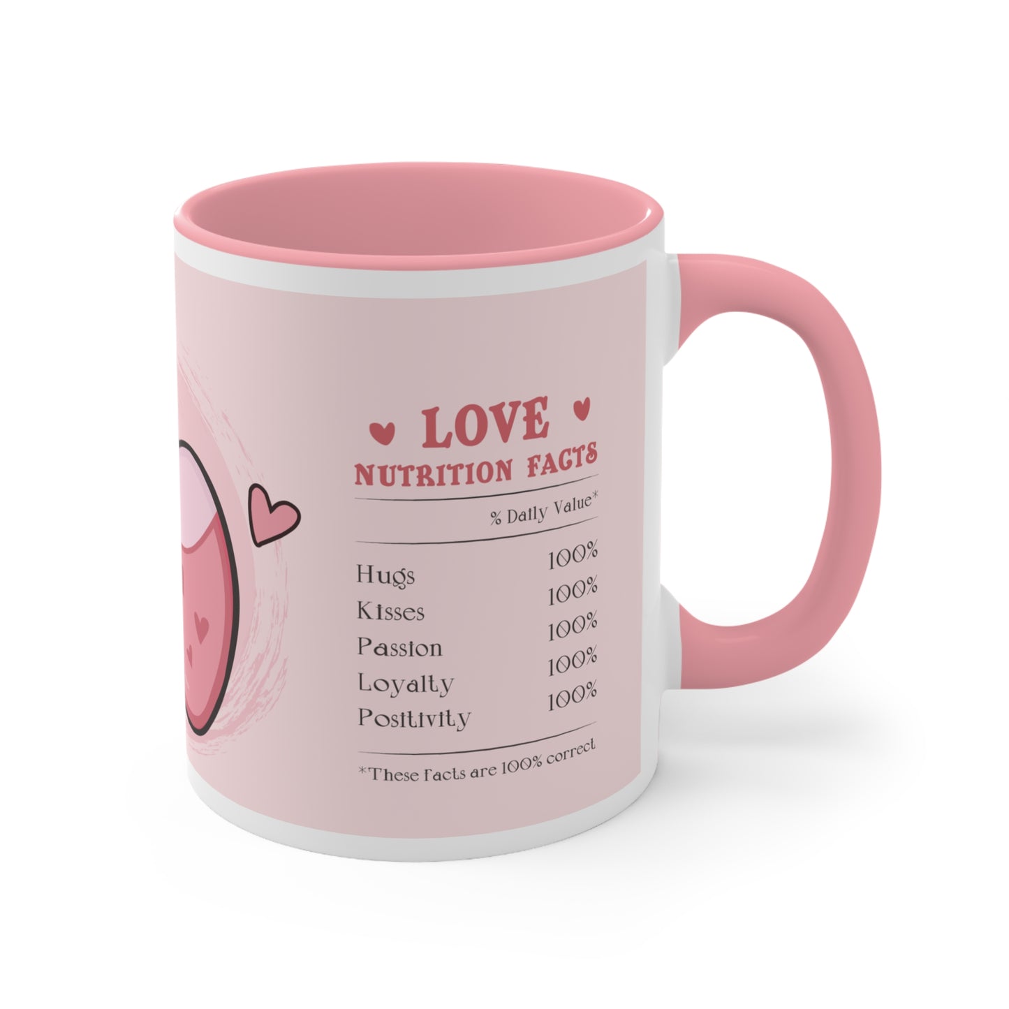 Love Potion Pink Accent Mug – 11oz Valentine's Day Mug