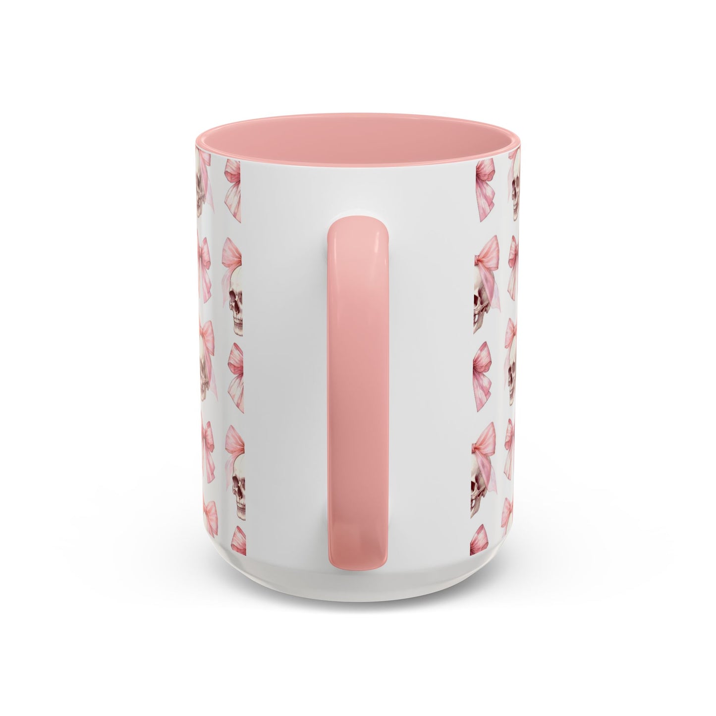 Coquette Halloween Skull & Bow Pink Accent Mug