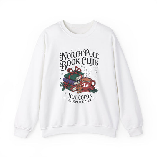 North Pole Book Club Gildan 1800 Sweatshirt – Christmas Book Lover Gift