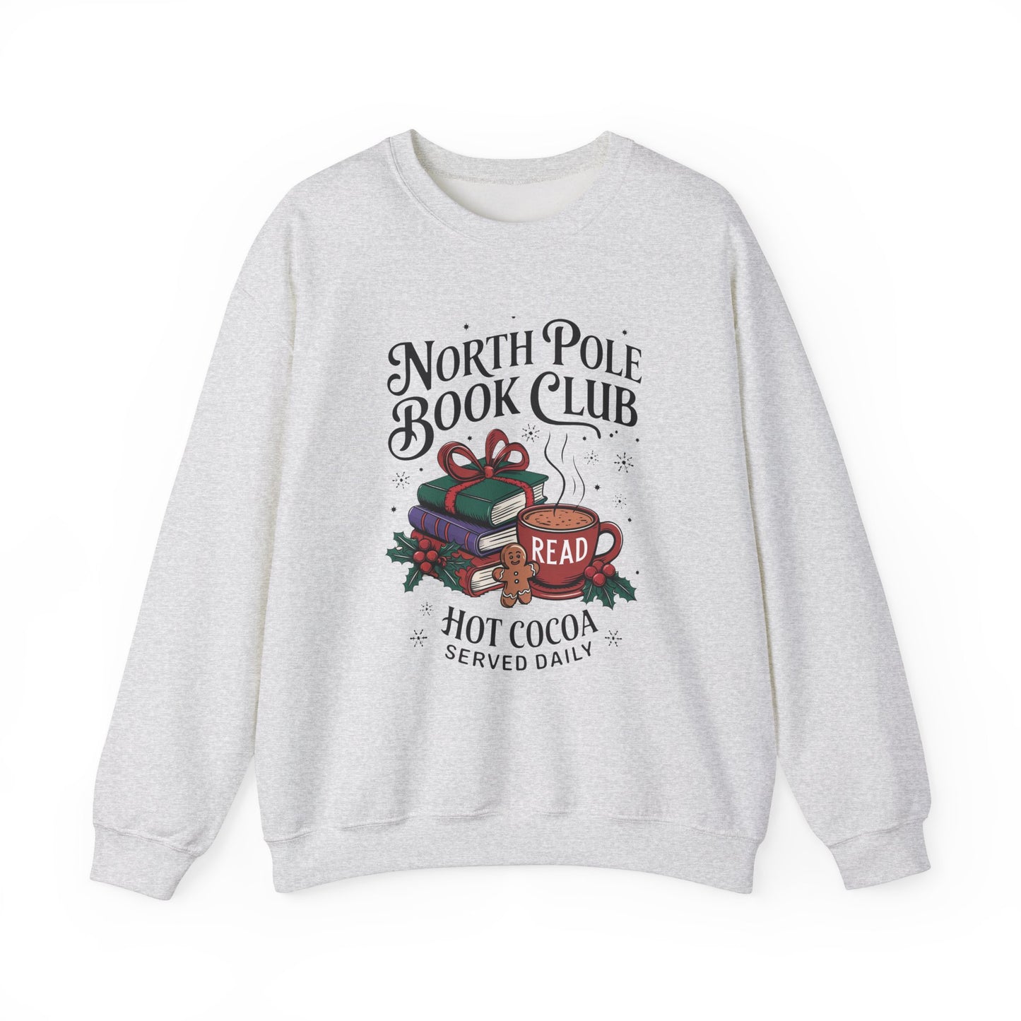 North Pole Book Club Gildan 1800 Sweatshirt – Christmas Book Lover Gift