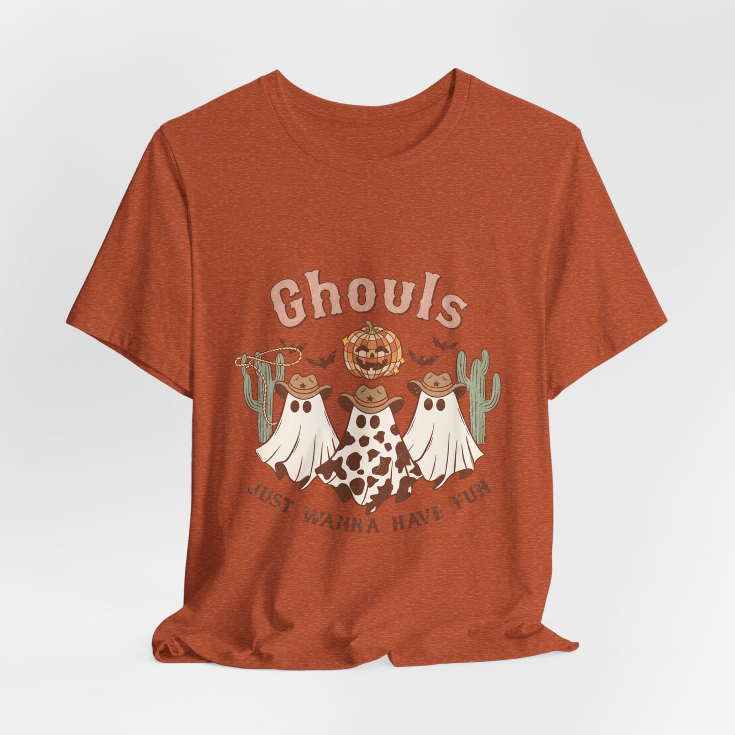 Ghouls Just Wanna Have Fun Western Halloween T-Shirt – Cute Cowboy Ghosts Tee