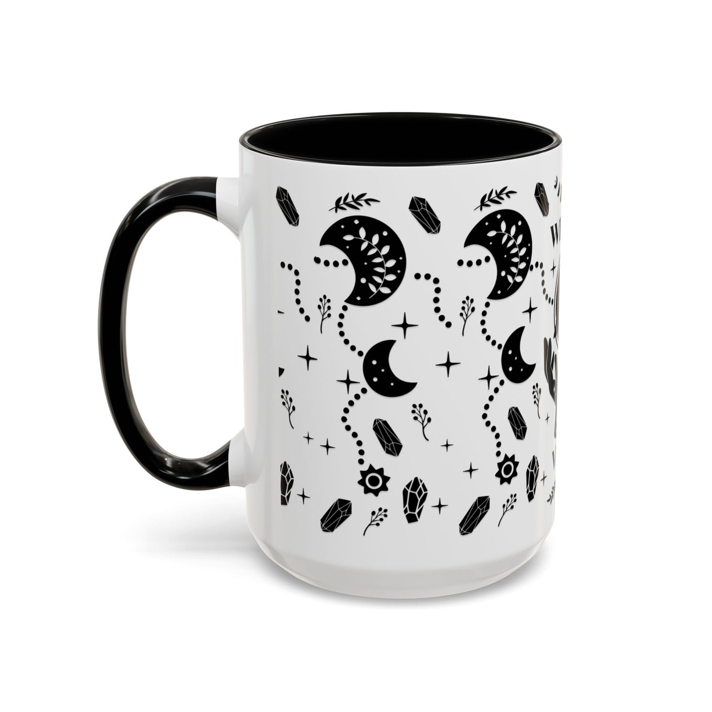 Witchy Vibes Accent Halloween Mug – 11oz & 15oz in Black, Red, or Pink