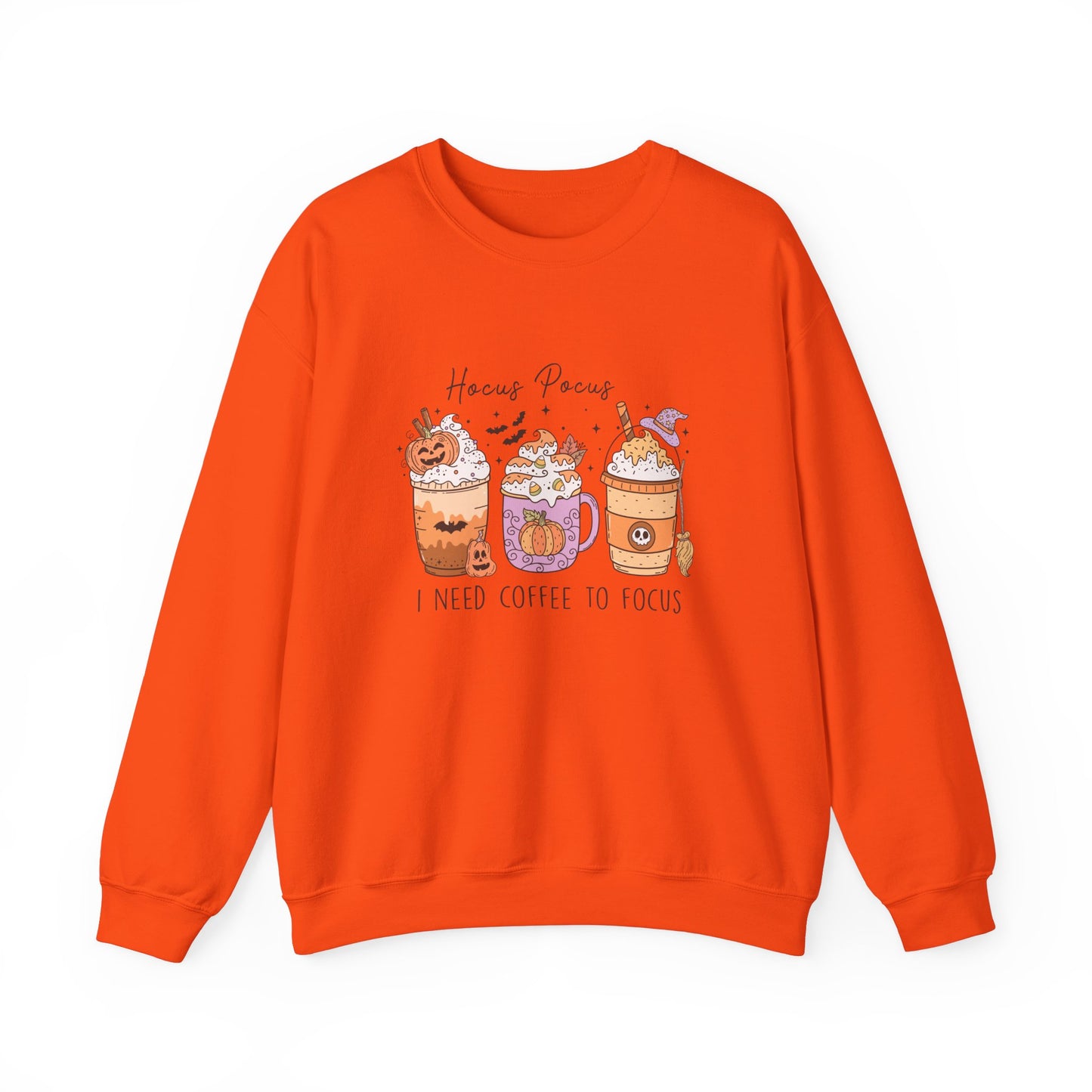 Hocus Pocus I Need Coffee to Focus Sweatshirt – Cozy Halloween Coffee Lover Pullover