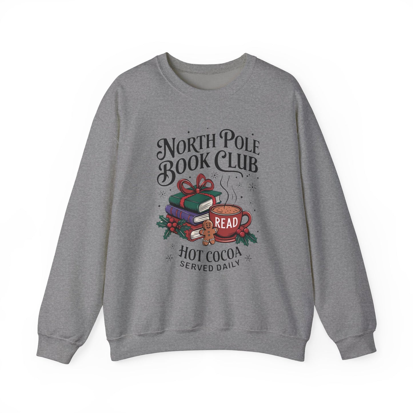 North Pole Book Club Gildan 1800 Sweatshirt – Christmas Book Lover Gift