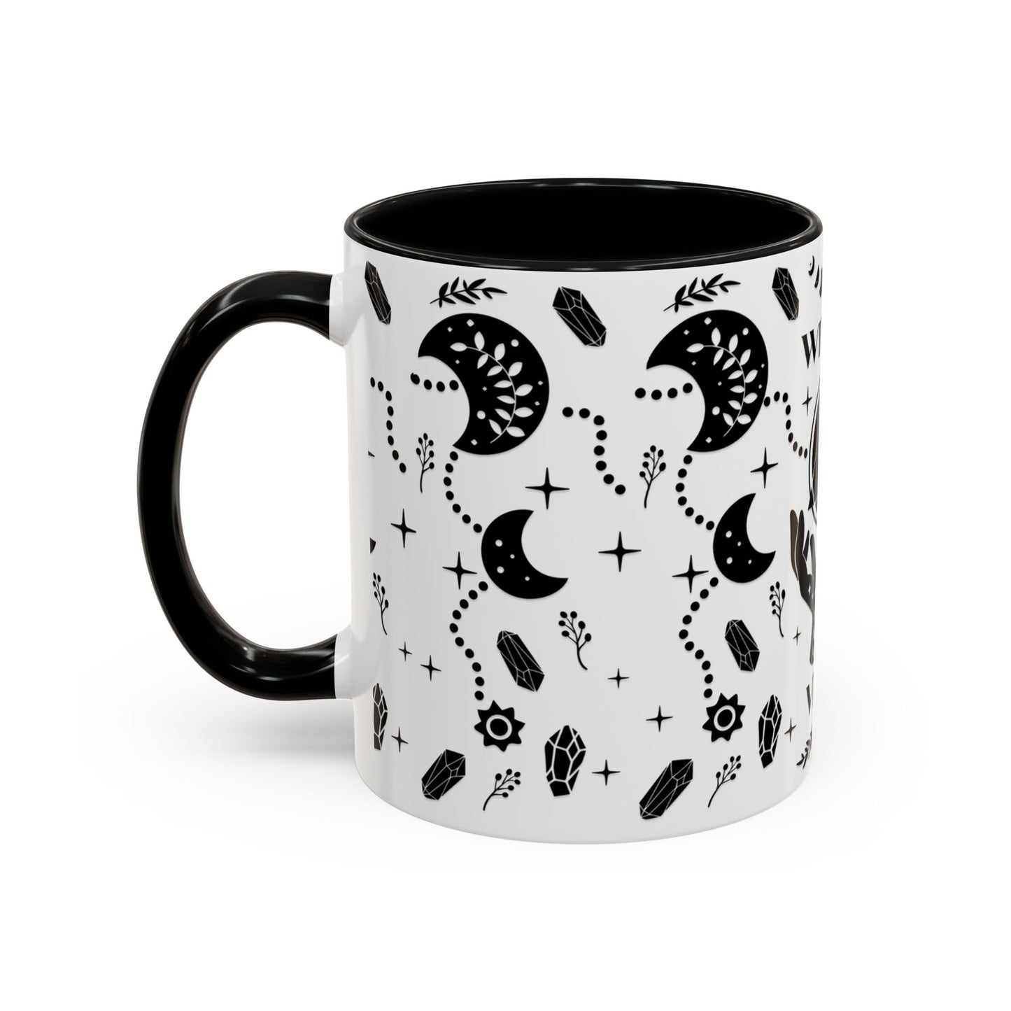 Witchy Vibes Accent Halloween Mug – 11oz & 15oz in Black, Red, or Pink