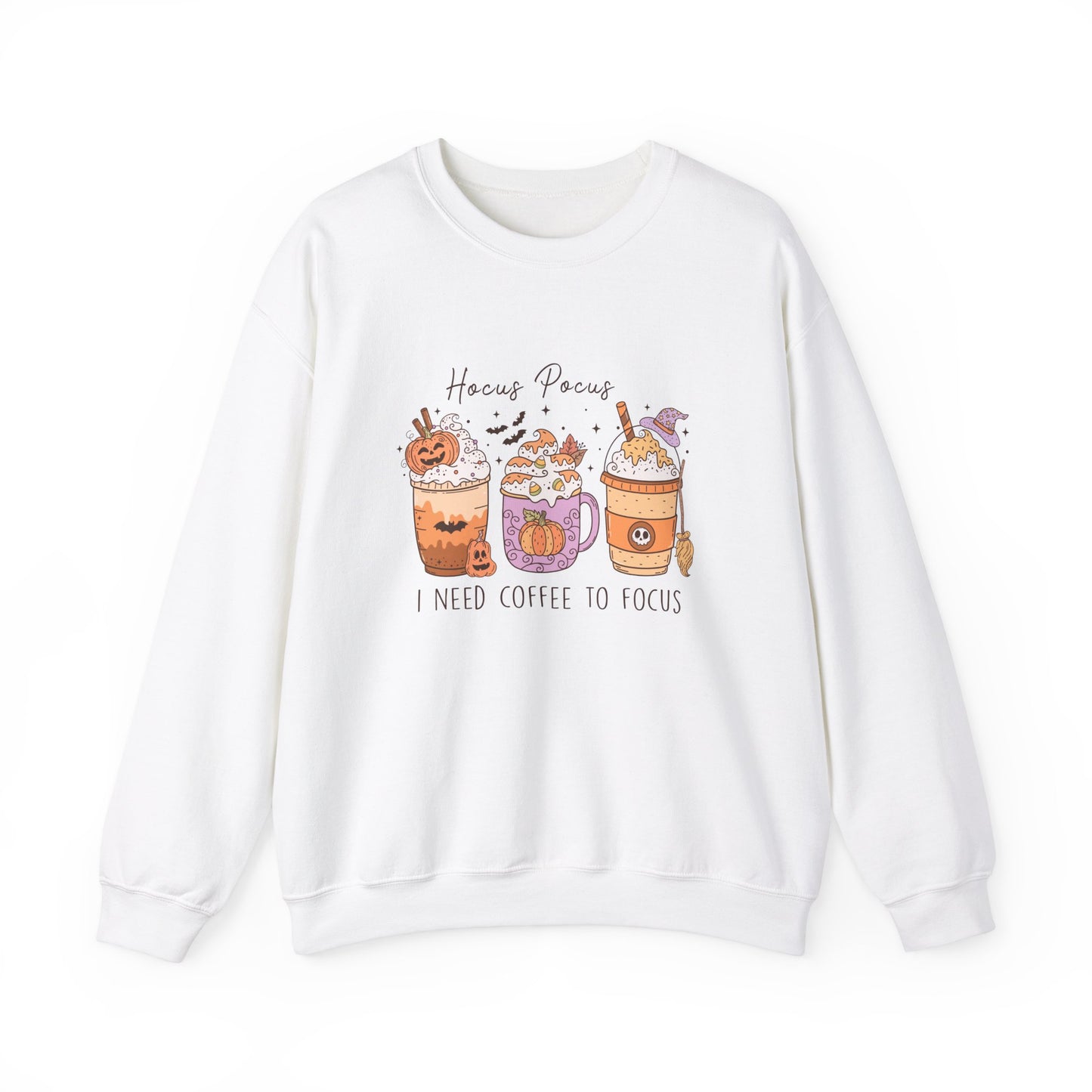 Hocus Pocus I Need Coffee to Focus Sweatshirt – Cozy Halloween Coffee Lover Pullover