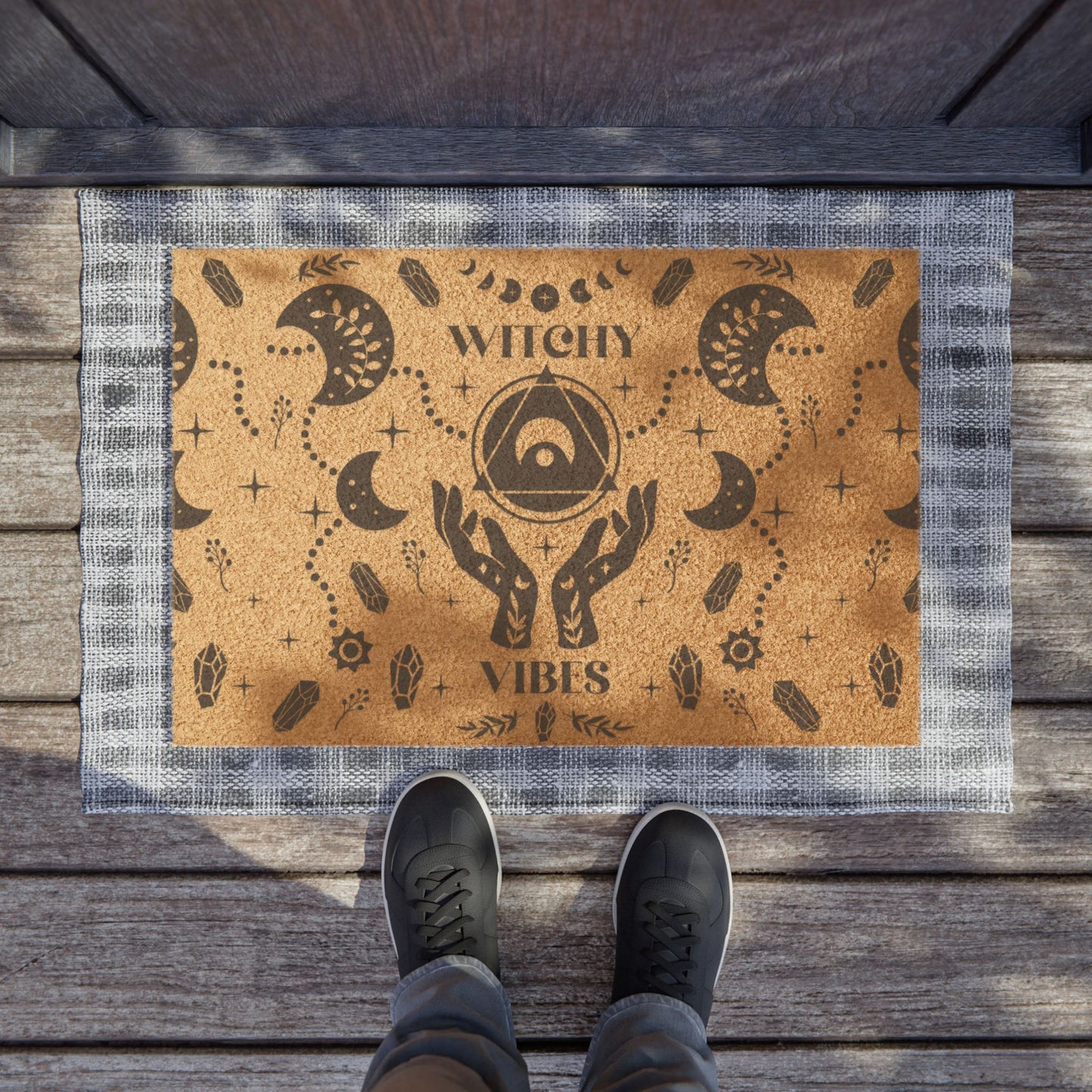 Witchy Vibes Halloween Doormat – 24"x16" Grade A Coir Coconut Fiber