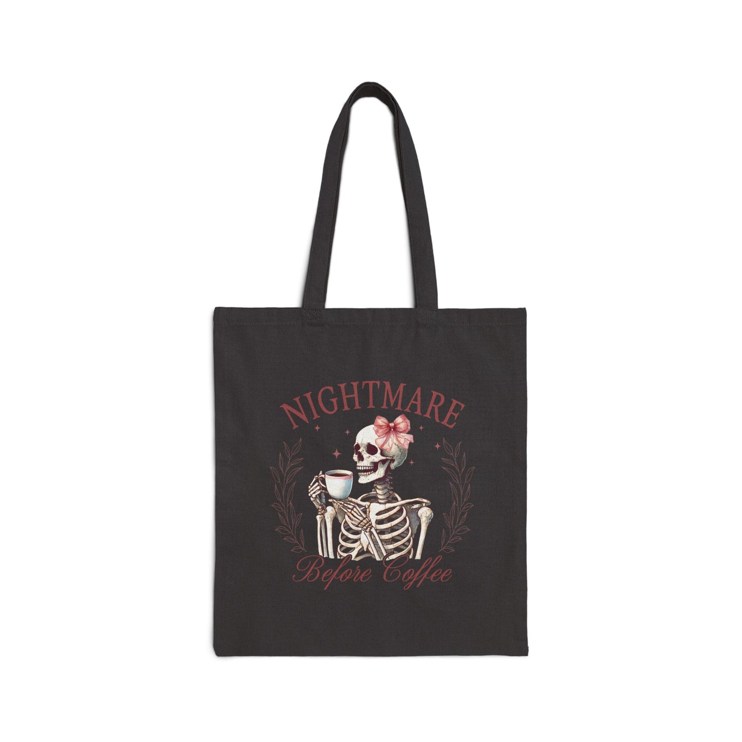 Nightmare Before Coffee Tote Bag – Halloween Skeleton Tote