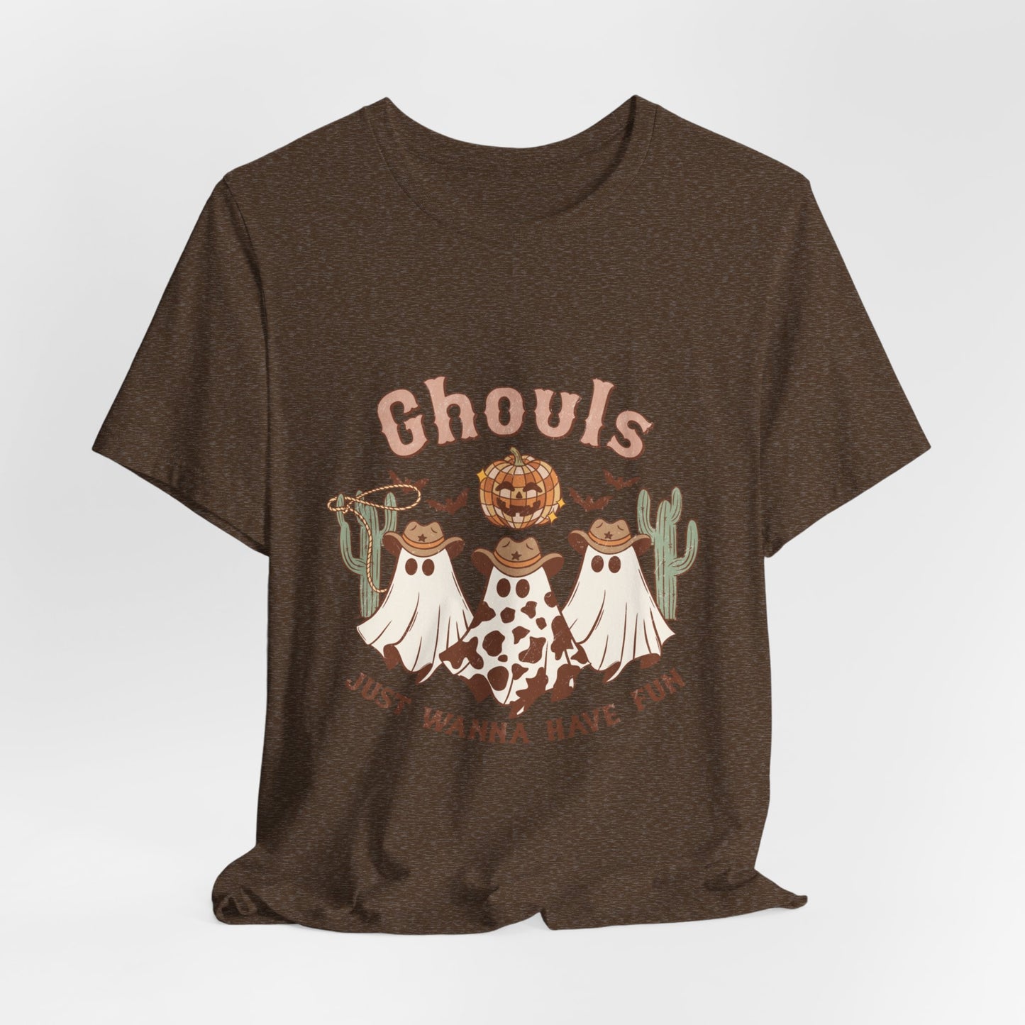 Ghouls Just Wanna Have Fun Western Halloween T-Shirt – Cute Cowboy Ghosts Tee