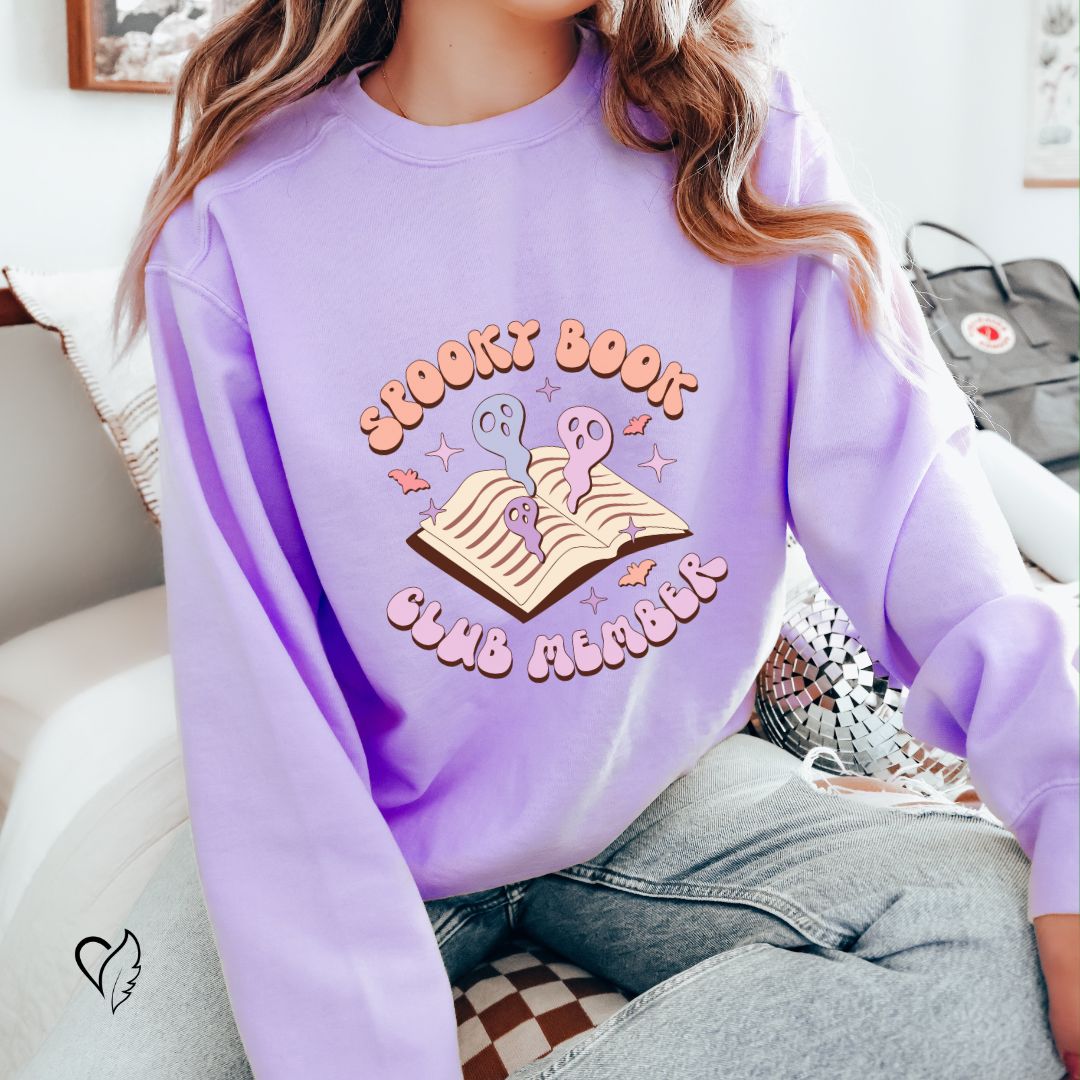 Spooky Book Club Member Sweatshirt – Halloween Retro Edition