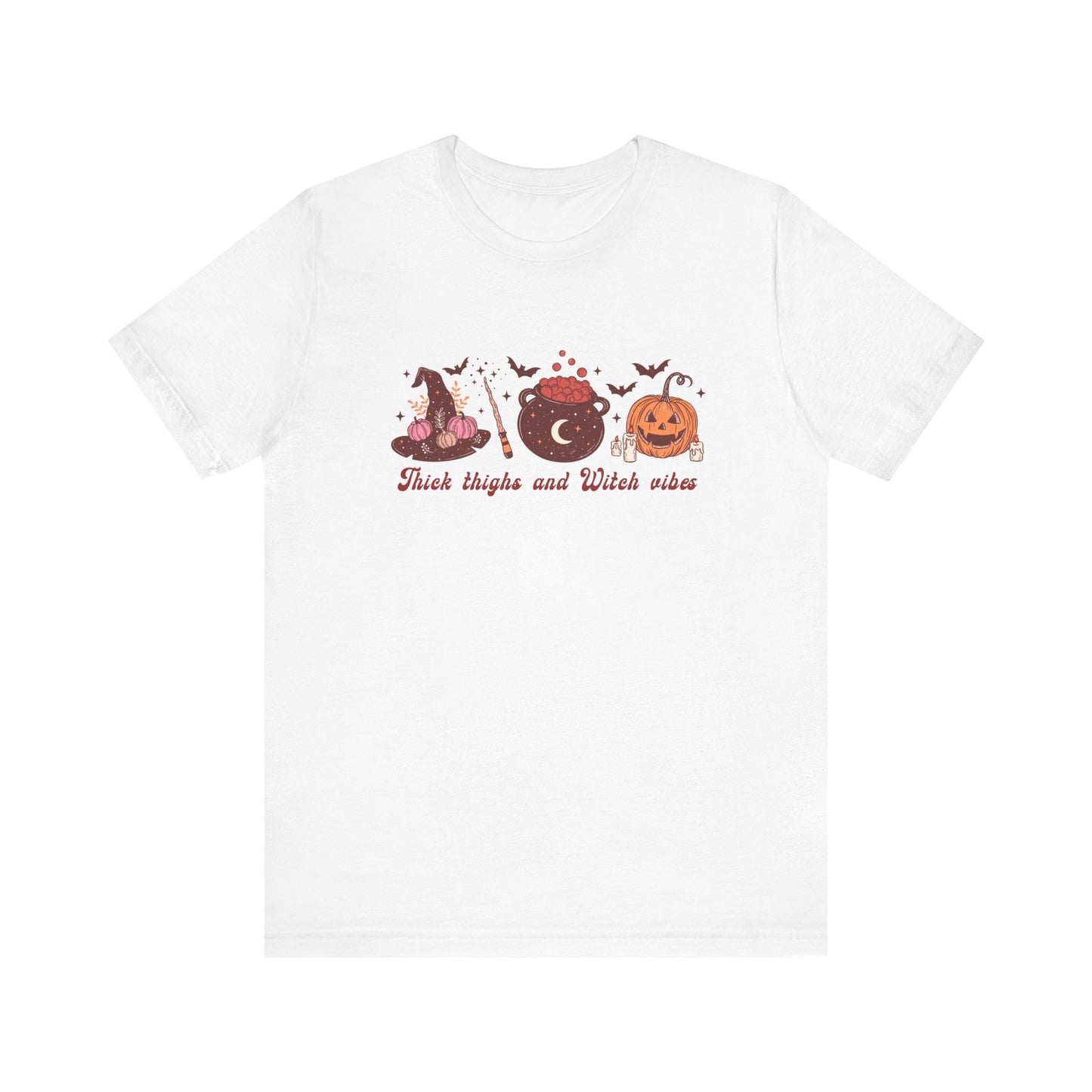 Thick Thighs & Witch Vibes T-Shirt – Witchy Woman Halloween Tee