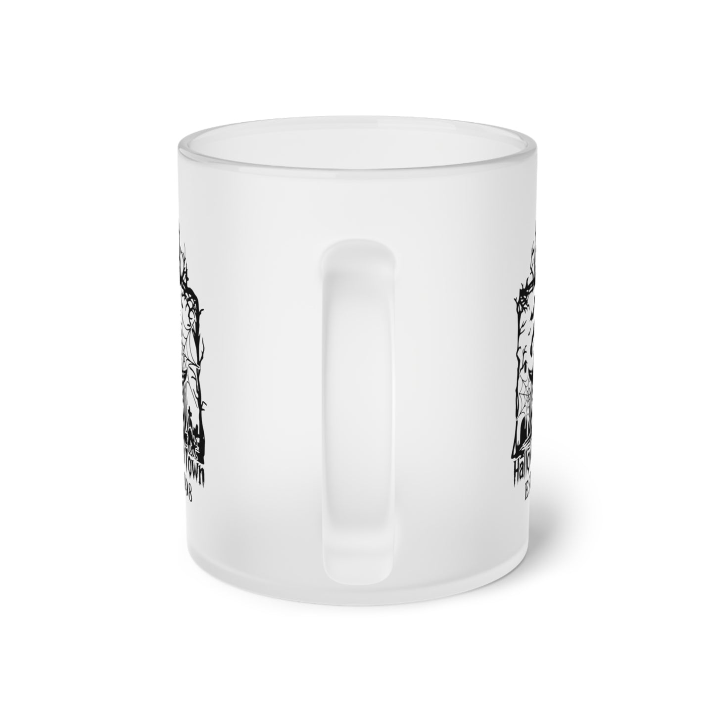 Salem Sips Halloween Town Frosted Glass Mug – 11oz