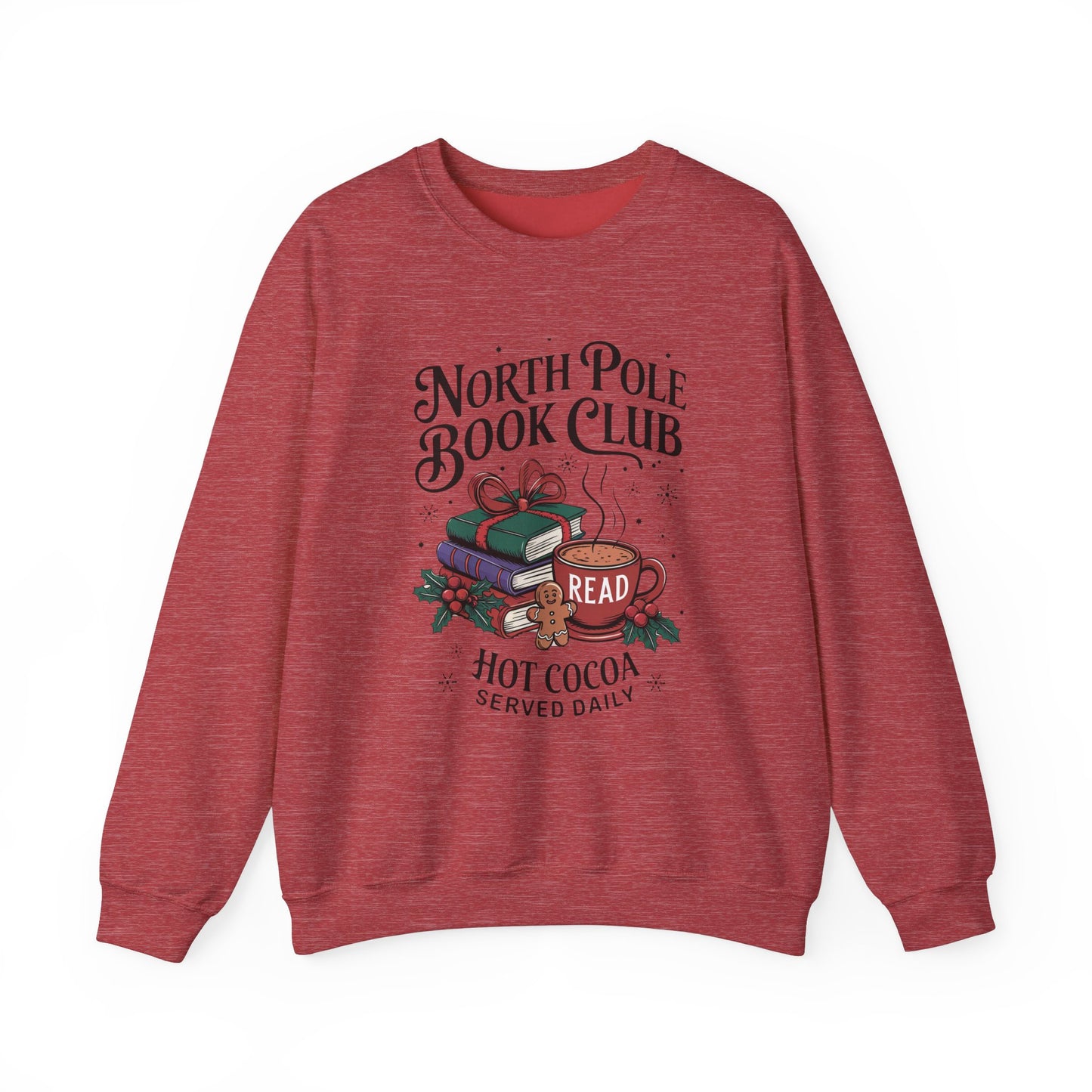 North Pole Book Club Gildan 1800 Sweatshirt – Christmas Book Lover Gift