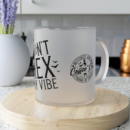 Don’t Hex My Vibe Frosted Glass Mug – 11oz Witchy Coffee Mug