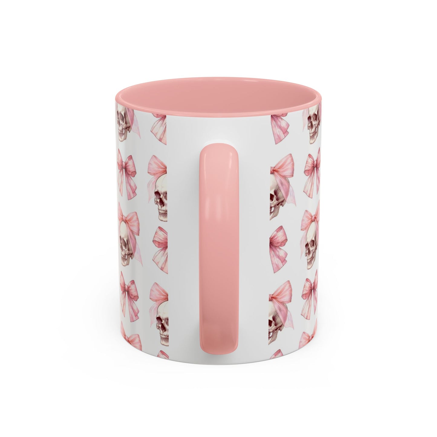 Coquette Halloween Skull & Bow Pink Accent Mug