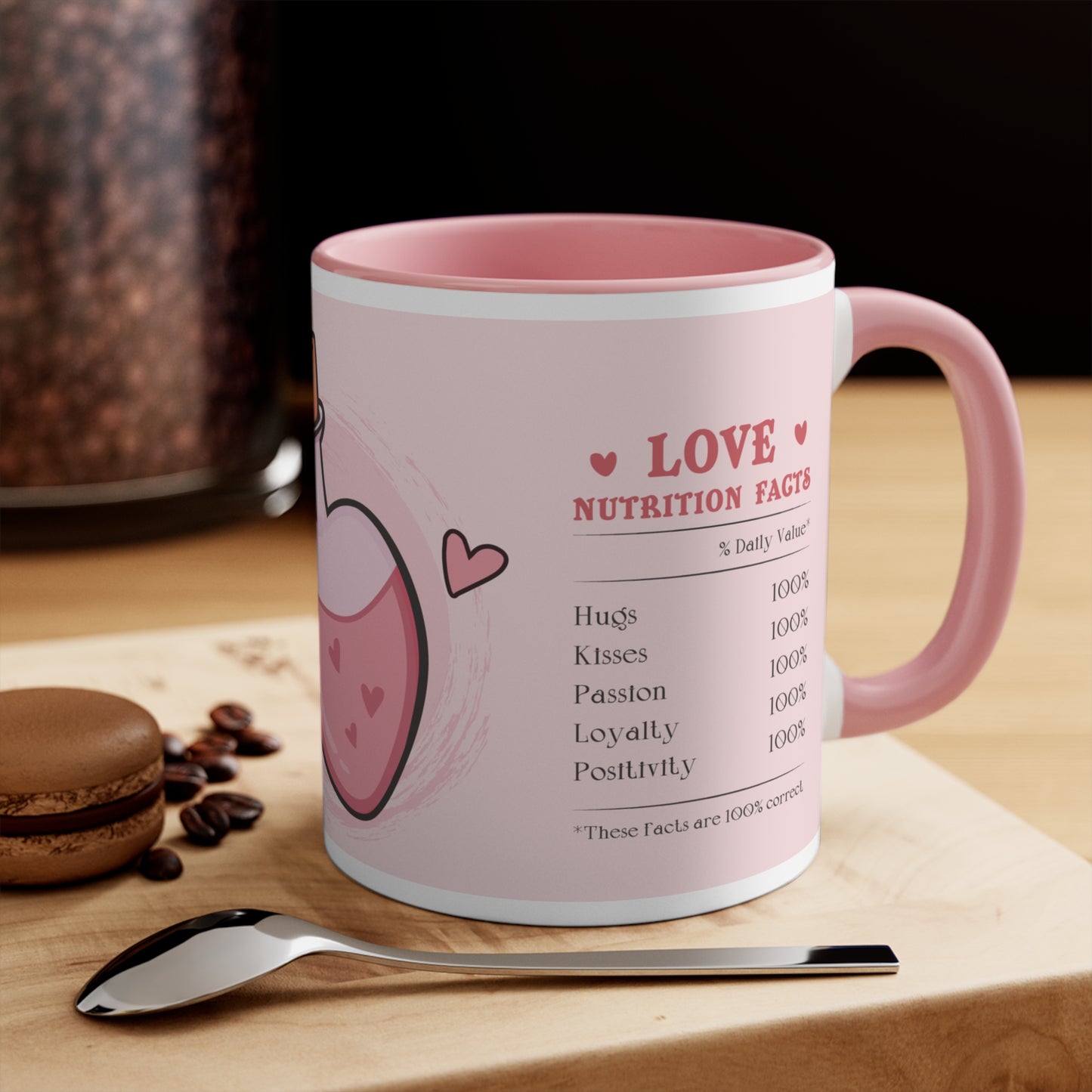 Love Potion Pink Accent Mug – 11oz Valentine's Day Mug