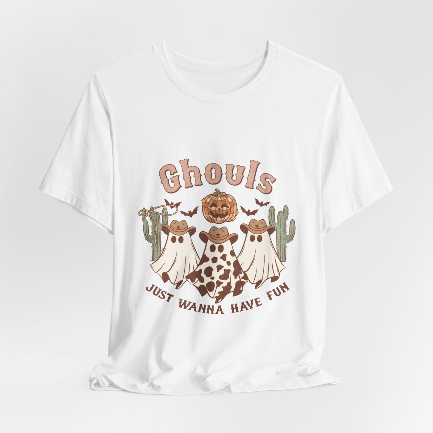 Ghouls Just Wanna Have Fun Western Halloween T-Shirt – Cute Cowboy Ghosts Tee