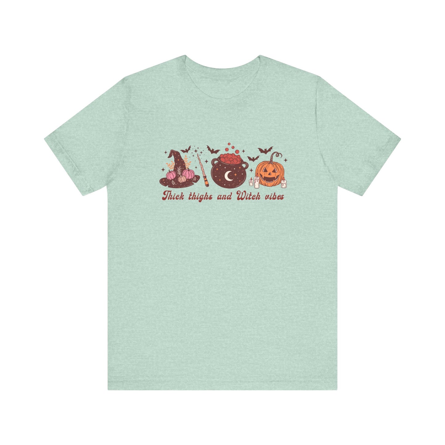 Thick Thighs & Witch Vibes T-Shirt – Witchy Woman Halloween Tee