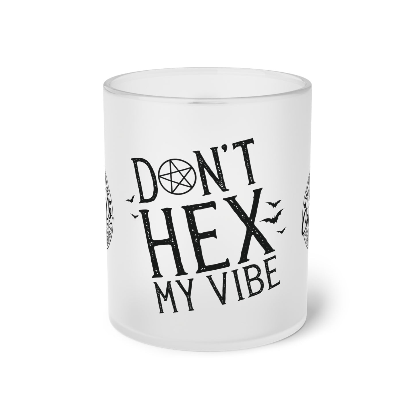 Don’t Hex My Vibe Frosted Glass Mug – 11oz Witchy Coffee Mug