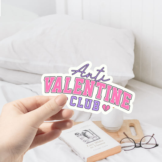 Anti-Valentine Club Text Vinyl Sticker
