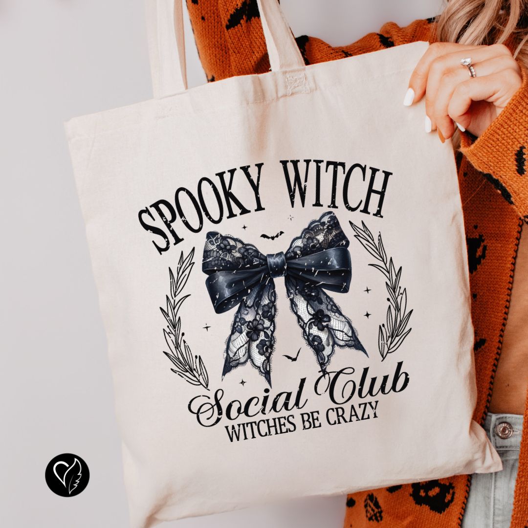 Salem Witch Social Club Tote Bag – Natural Cotton Canvas